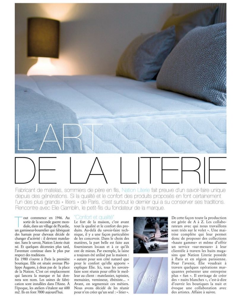 Article de presse magazine Vivre Paris
